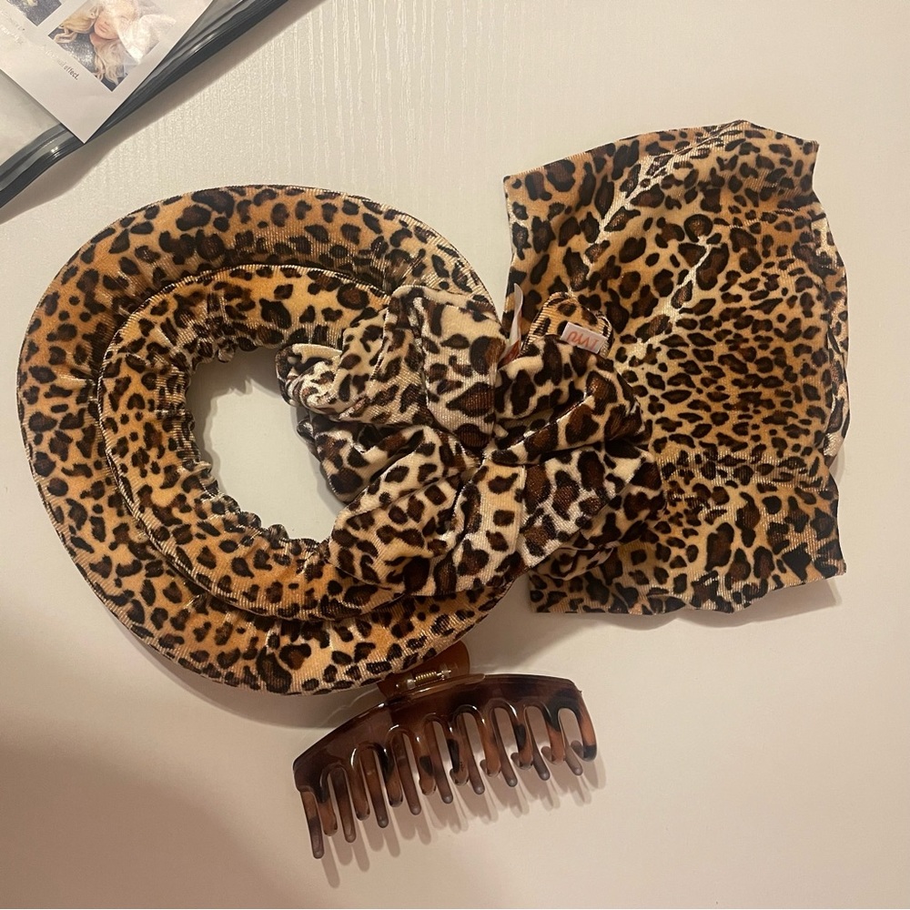 Leopard Print Heatless Hair Curling System